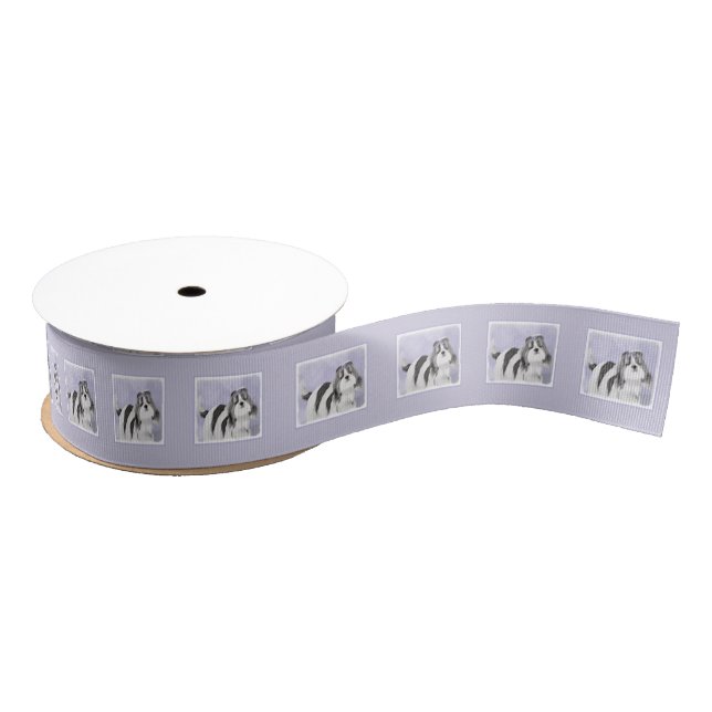 Shih Tzu Painting - Cute Original Dog Art Grosgrain Ribbon (Spool)