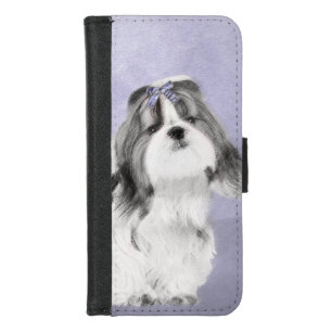 Shih Tzu Painting - Cute Original Dog Art iPhone 8/7 Wallet Case