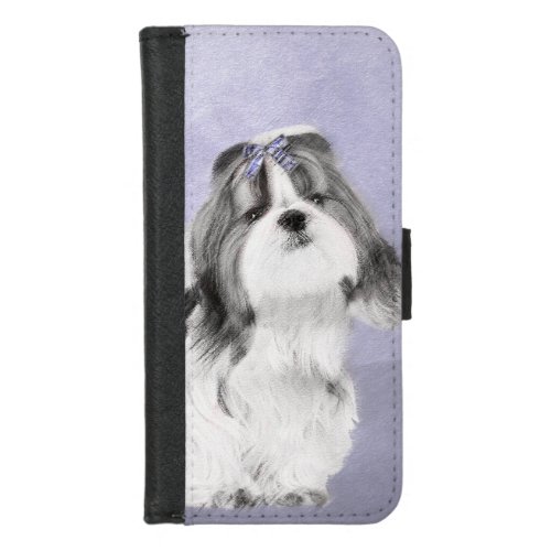 Shih Tzu Painting _ Cute Original Dog Art iPhone 87 Wallet Case