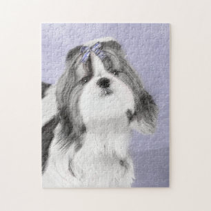 Shih Tzu Painting - Cute Original Dog Art Jigsaw Puzzle