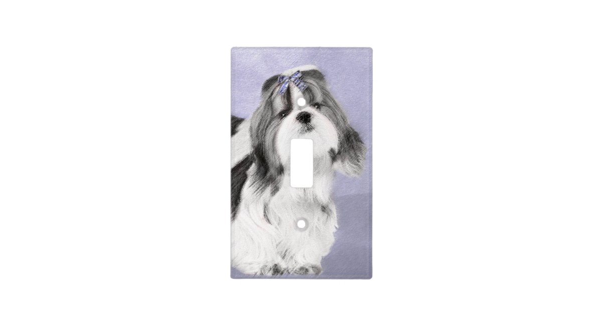 Shih Tzu Painting Cute Original Dog Art Light Switch Cover