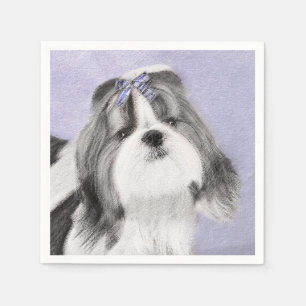 Shih Tzu Painting - Cute Original Dog Art Napkins