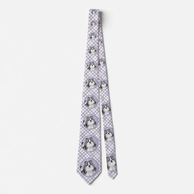 Shih Tzu Painting - Cute Original Dog Art Neck Tie (Front)
