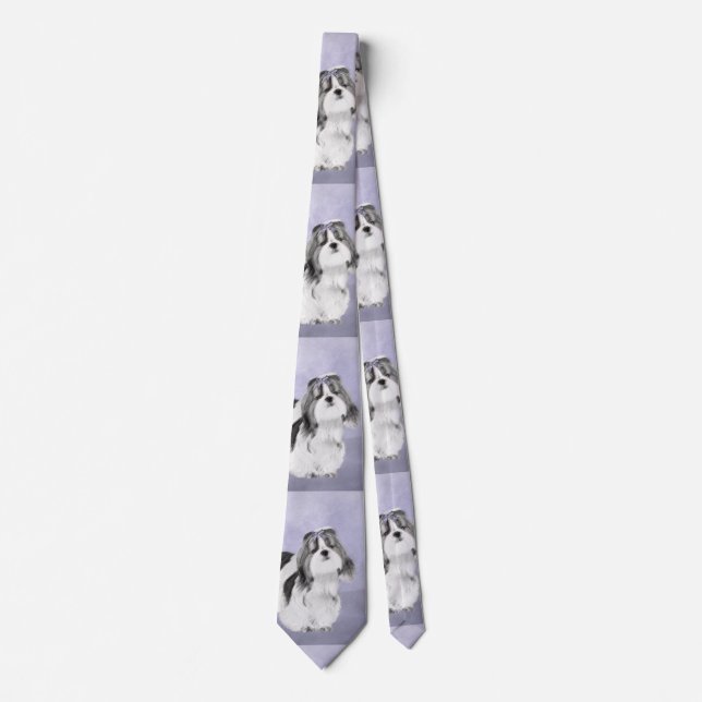 Shih Tzu Painting - Cute Original Dog Art Neck Tie (Front)