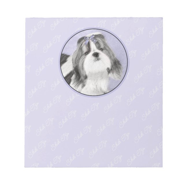 Shih Tzu Painting - Cute Original Dog Art Notepad (Front)