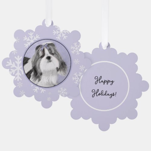 Shih Tzu Painting _ Cute Original Dog Art Ornament Card