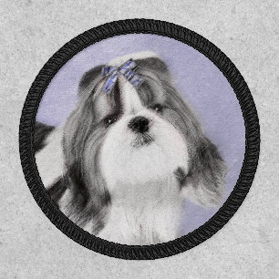 Shih Tzu Painting - Cute Original Dog Art Patch