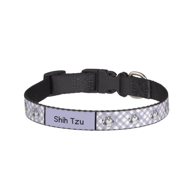 Shih Tzu Painting - Cute Original Dog Art Pet Collar (Front)