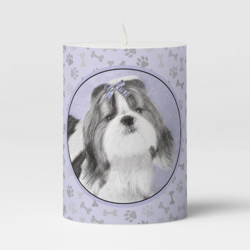 Shih Tzu Painting _ Cute Original Dog Art Pillar Candle