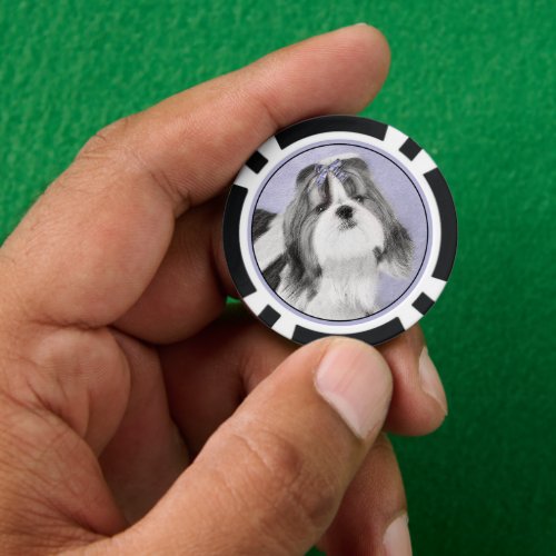 Shih Tzu Painting _ Cute Original Dog Art Poker Chips