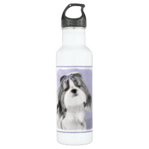 Shih Tzu Painting - Cute Original Dog Art Stainless Steel Water Bottle