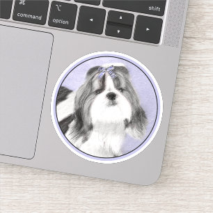 Shih Tzu Painting - Cute Original Dog Art Sticker