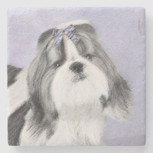 Shih Tzu Painting - Cute Original Dog Art Stone Coaster