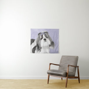 Shih Tzu Painting - Cute Original Dog Art Tapestry