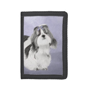 Shih Tzu Painting - Cute Original Dog Art Tri-fold Wallet