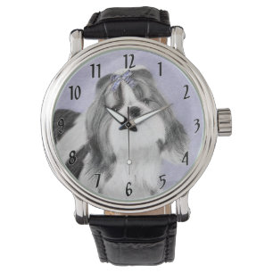 Shih Tzu Painting - Cute Original Dog Art Watch