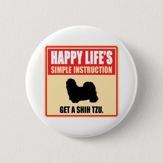 Shih Tzu Pinback Button (Front)