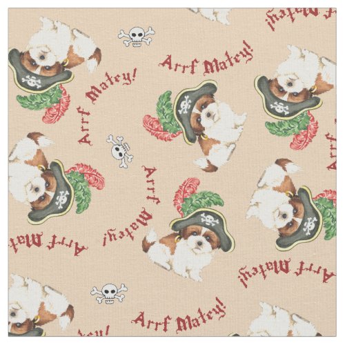 Shih Tzu Pirate Fabric