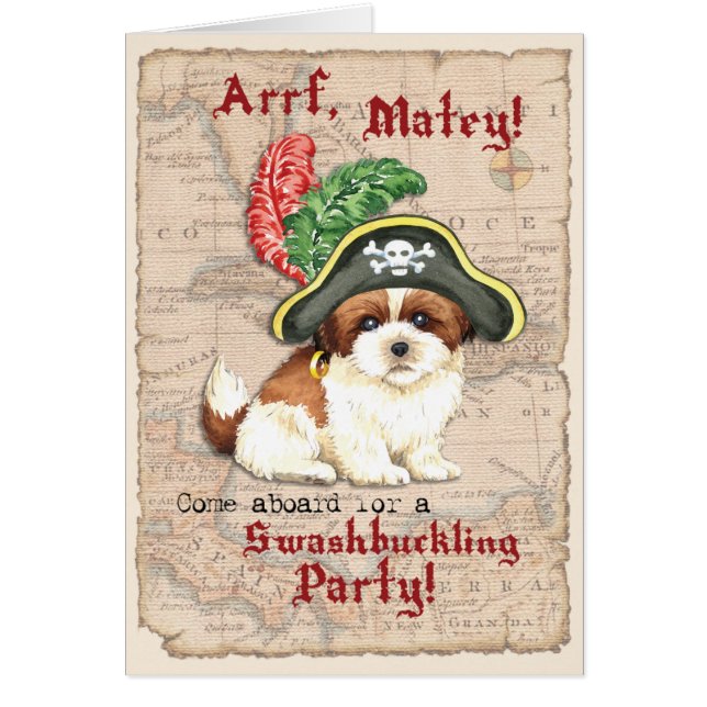 Shih Tzu Pirate Invitation (Front)