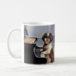 Shih Tzu Playing Piano Coffee Mug