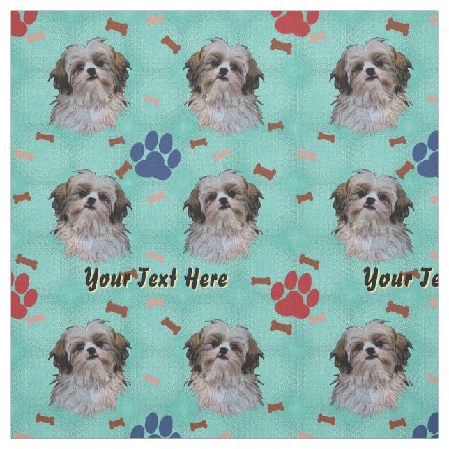 Shih Tzu Portrait Fabric (Swatch)