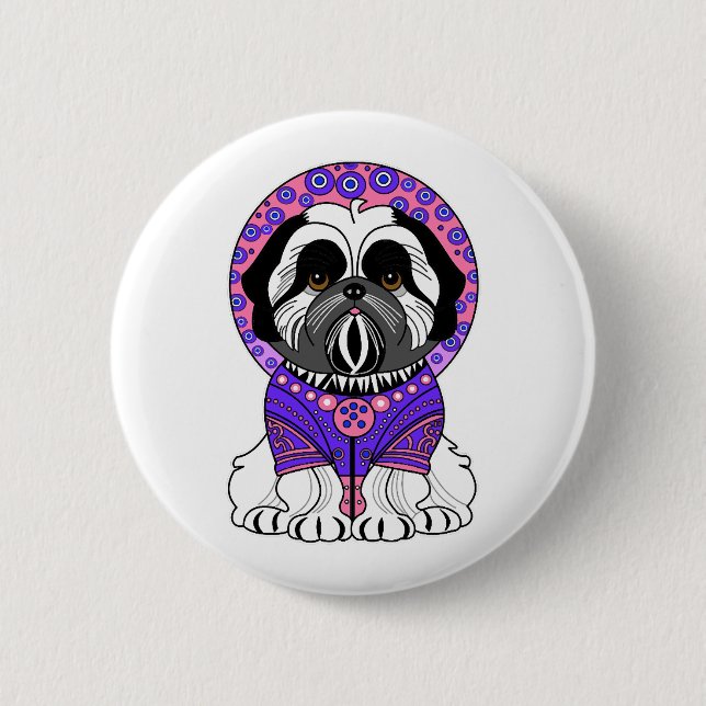 Shih Tzu Princess Button (Front)