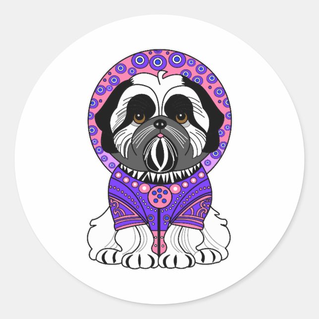 Shih Tzu Princess Classic Round Sticker (Front)