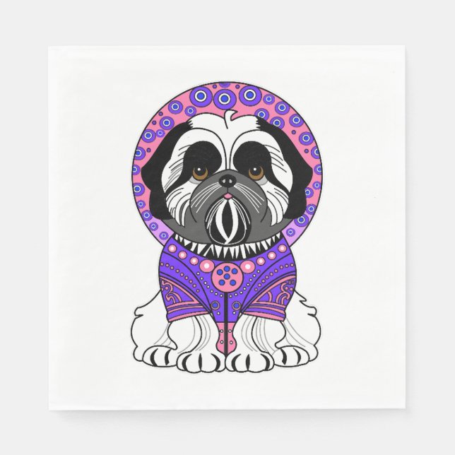 Shih Tzu Princess Napkins (Front)
