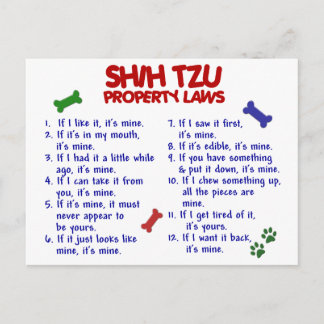 SHIH TZU Property Laws 2 Postcard