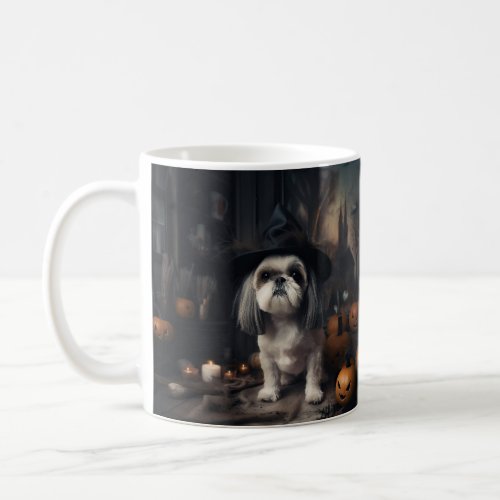 Shih Tzu Pumpkins Halloween Scary  Coffee Mug