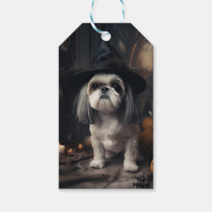 Shih Tzu Pumpkins Halloween Scary Gift Tags