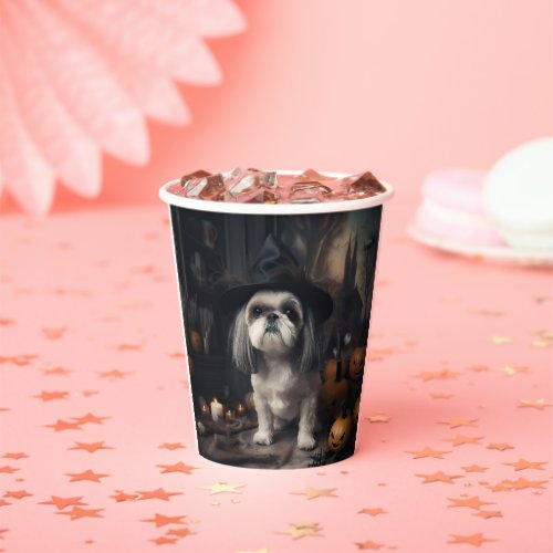 Shih Tzu Pumpkins Halloween Scary  Paper Cups