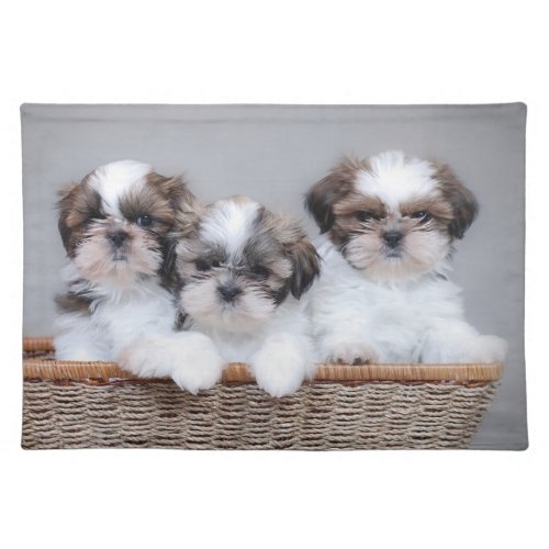 Shih Tzu puppies Cloth Placemat