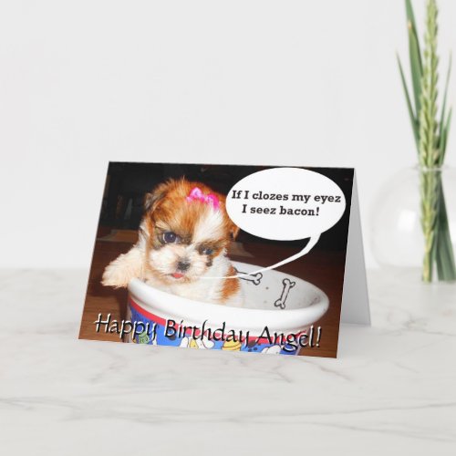 Shih Tzu Puppy Birthday Card