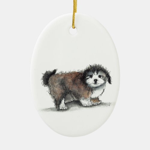 Shih tzu Puppy Dog Pet Ceramic Ornament