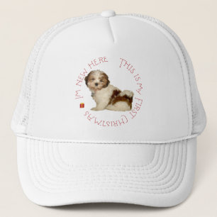 Shih Tzu Puppy First Christmas Trucker Hat