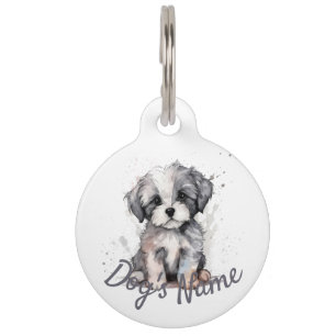 Shih-tzu puppy pet ID tag