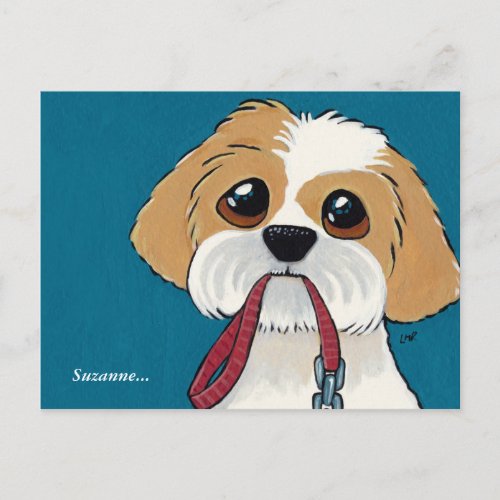 Shih Tzu Puppy Thank You Postcard