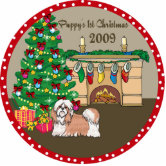Carolines Treasures CK2423DDM Merry Christmas Shih Tzu Puppy Cut