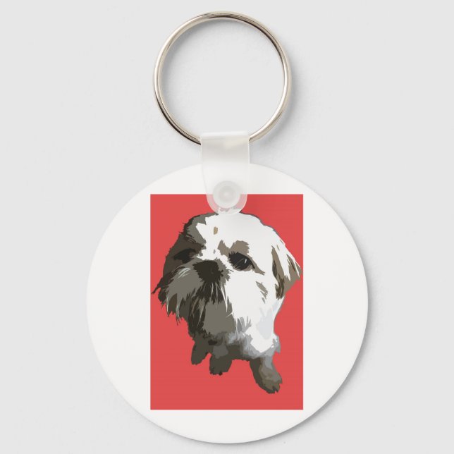 Shih Tzu (red) Keychain (Front)