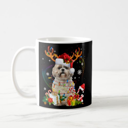 Shih Tzu Reindeer Lights Pajama Coffee Mug