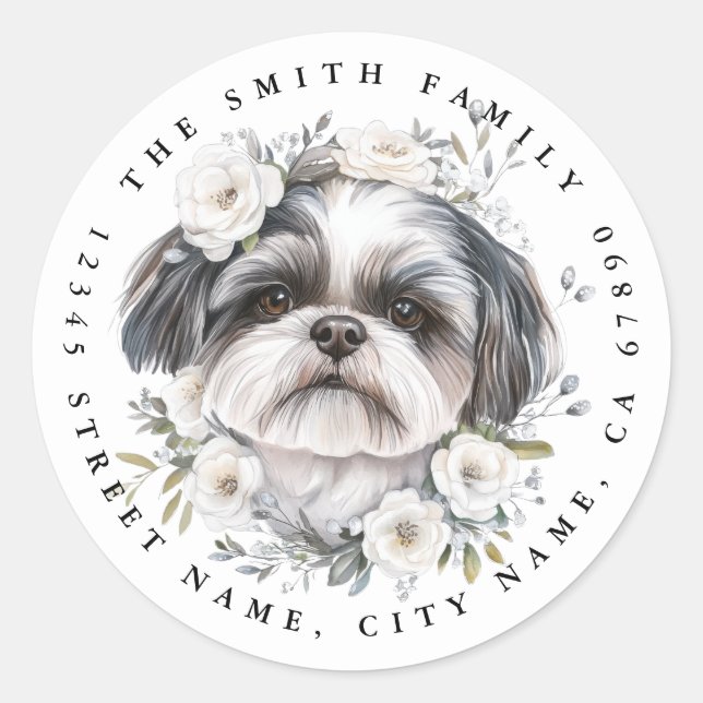 Shih Tzu Round Stickers (Front)