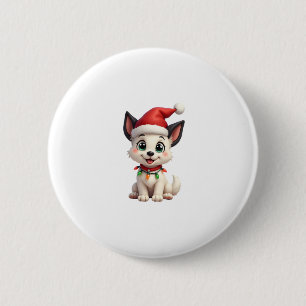 Shih Tzu Santa Christmas Tree Lights Xmas Dog Love Button