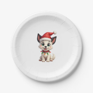 Shih Tzu Santa Christmas Tree Lights Xmas Dog Love Paper Plates