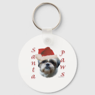 Shih Tzu Santa Paws Keychain