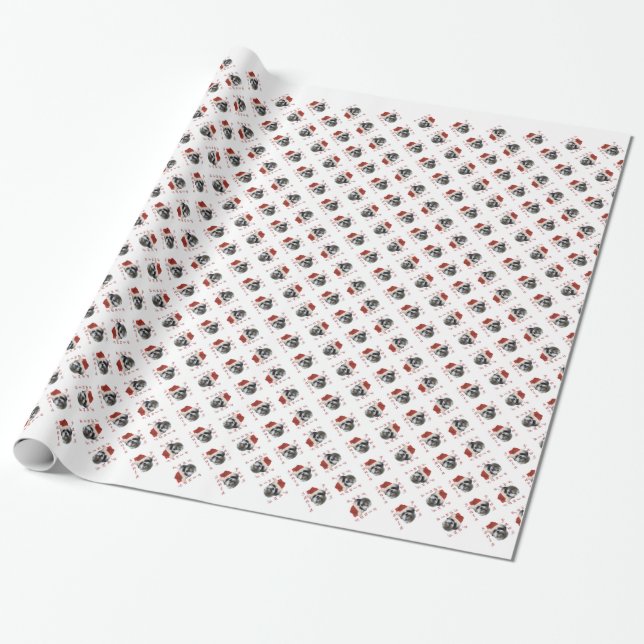 Shih Tzu Santa Paws Wrapping Paper (Unrolled)