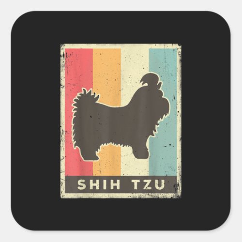 Shih Tzu  Shih Tzu Dog Vintage Retro Square Sticker