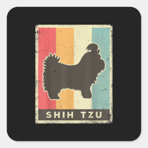 Shih Tzu   Shih Tzu Dog Vintage Retro Square Sticker