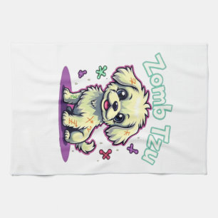 Shih Tzu Shihtzu Zombie Dog Halloween Oversized T- Kitchen Towel