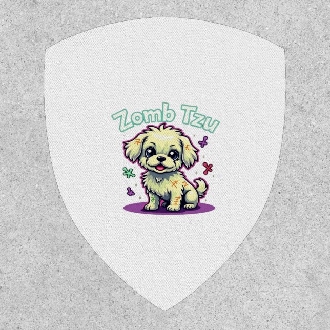 Shih Tzu Shihtzu Zombie Dog Halloween Oversized T- Patch (Front)